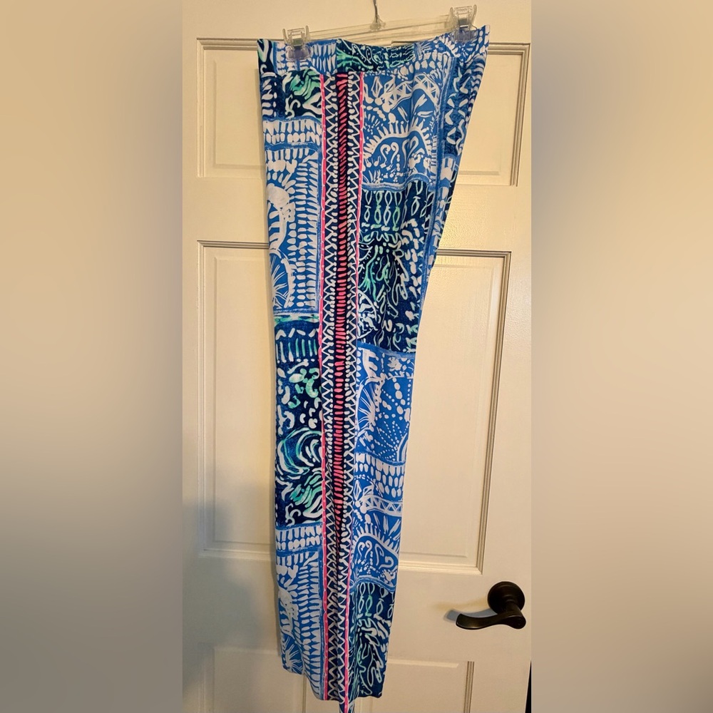 Lilly Pulitzer Blue and Pink Printed Palazzo Pants